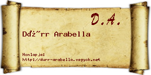 Dürr Arabella névjegykártya